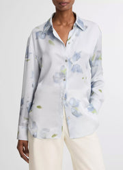 Vince Petal Blur Silk Relaxed Shirt