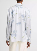 Petal Blur Silk Relaxed Button-Front Shirt by Vince