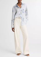 Petal Blur Silk Relaxed Button-Front Shirt by Vince
