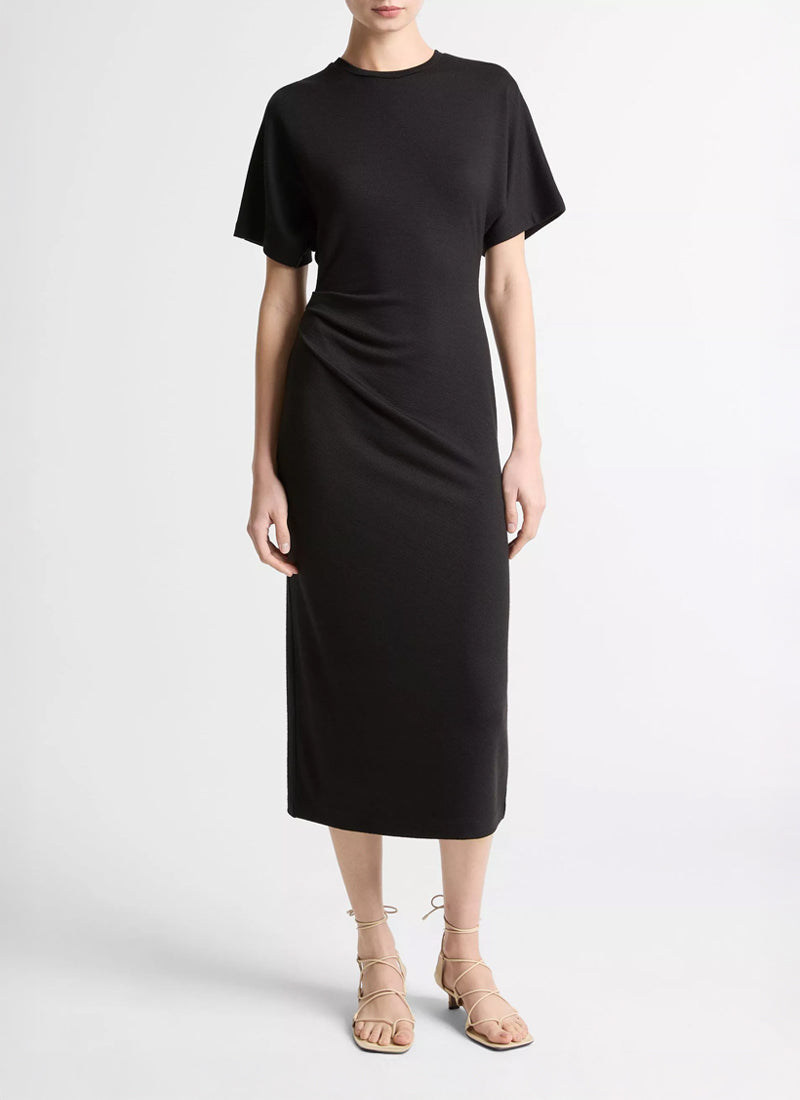 Vince Short Sleeve Side Rouche Dress