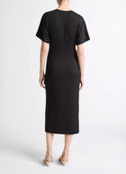 Vince Short Sleeve Side Rouche Dress
