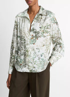 Smocked Grape Vine Long Sleeve White Blouse