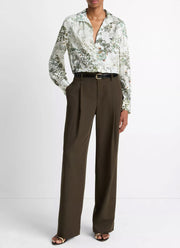 Smocked Grape Vine Long Sleeve White Blouse