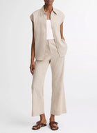 Vince Low Rise Ticking Striped Crop Flare Trouser