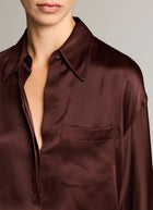 Vince Silk Satin Dolman-Sleeve Shirt
