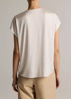 Silk-Blend Double V-Neck Top by Vince