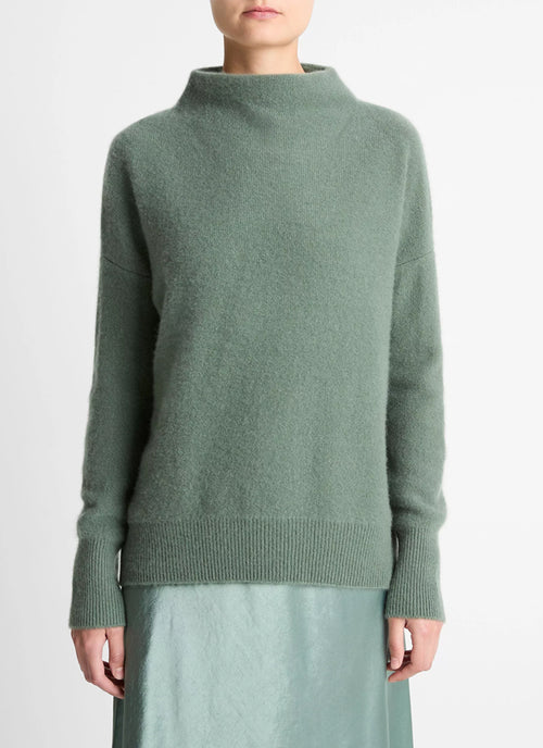 Boiled Cashmere Funnel Neck Pullover