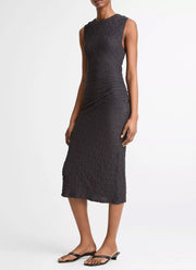 Smocked Side Drape Dress