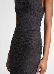 Smocked Side Drape Dress