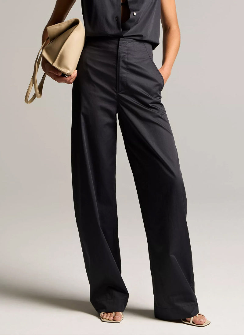 High-Rise Elastic-Waist Trouser