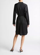 Vince Long Sleeve Band Collar Dress