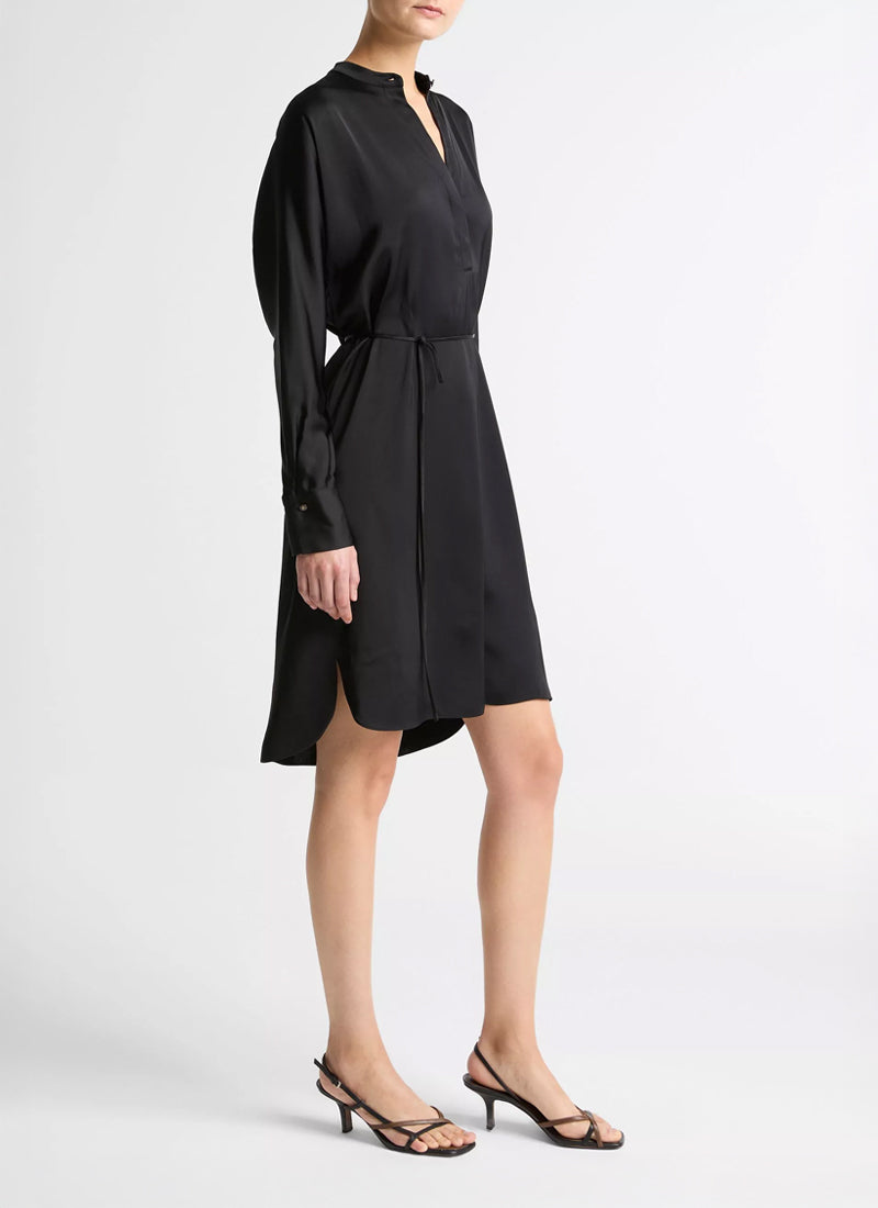 Vince Long Sleeve Band Collar Dress