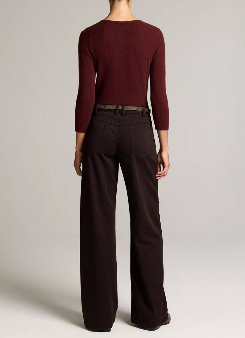 Vince Mid Rise Washed Cotton Wideleg