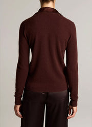 Vince Satin-Trimmed Cashmere Collared Cardigan