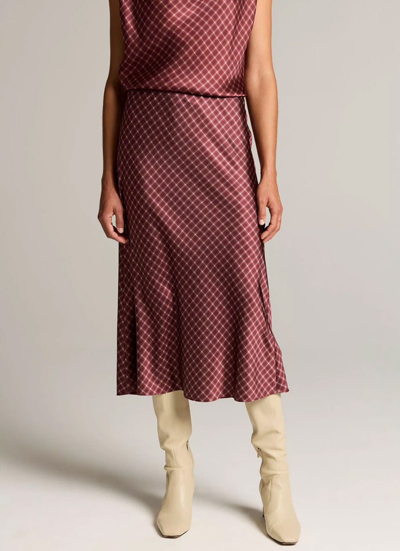 Plaid Ombre Slip Skirt