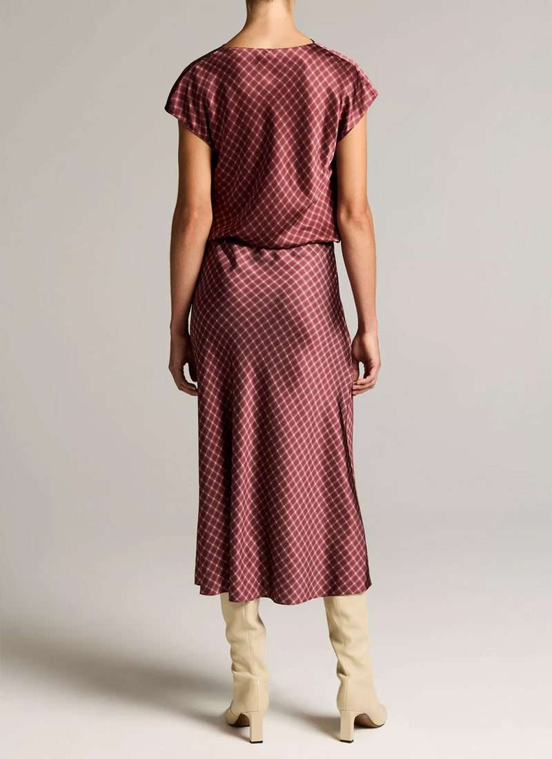 Plaid Ombre Slip Skirt