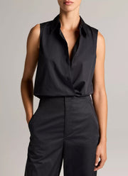 Vince Relaxed Sleeveless Button Down Shirt