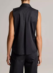 Vince Relaxed Sleeveless Button Down Shirt