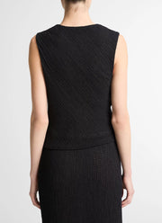Vince Shadow Grid Cowl Neck Top