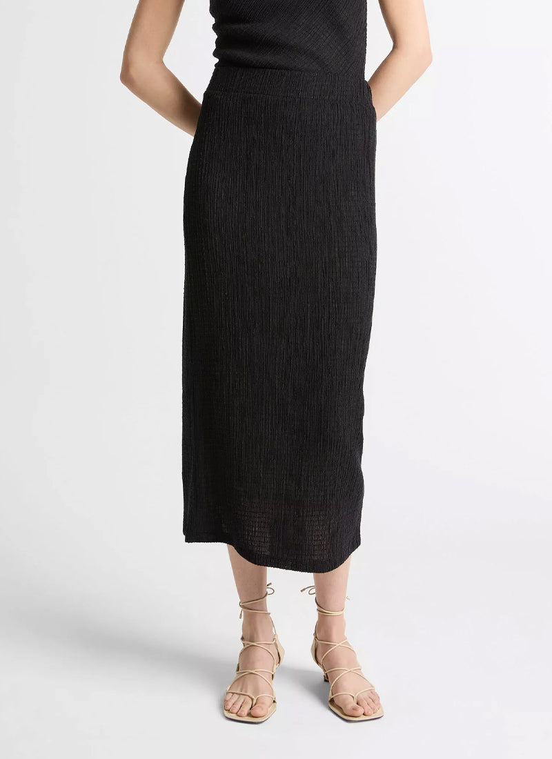 Vince Shadow Grid Midi Skirt