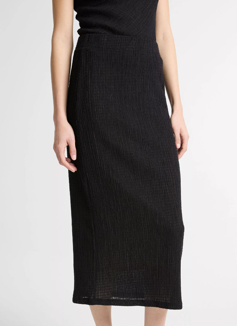 Vince Shadow Grid Midi Skirt