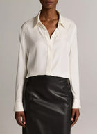  Silk-Blend Button-Front Shirt by Vince at Andrews 