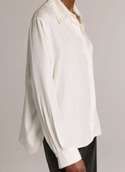  Silk-Blend Button-Front Shirt by Vince at Andrews 