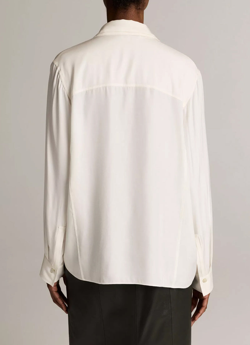 Silk-Blend Button-Front Shirt by Vince at Andrews 