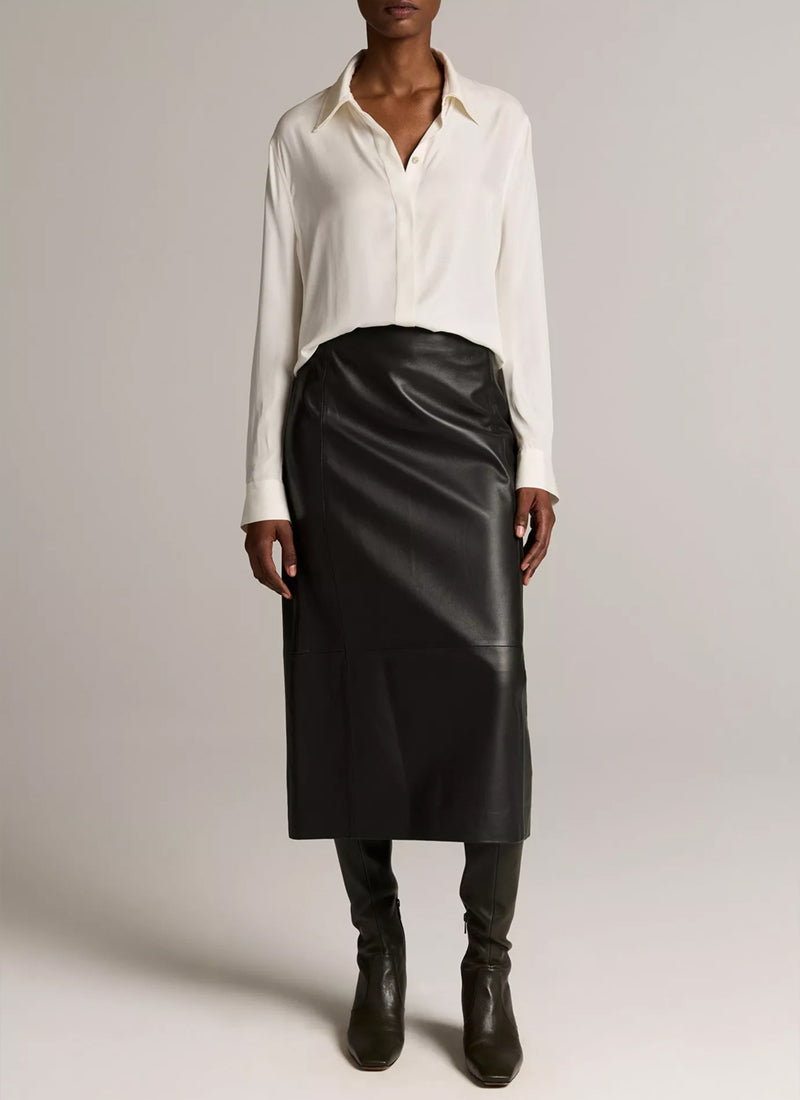  Silk-Blend Button-Front Shirt by Vince at Andrews 