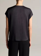 Silk-Blend Double V-Neck Top