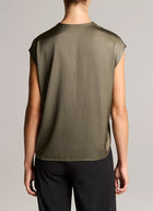 Silk-Blend Double V-Neck Top
