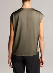 Silk-Blend Double V-Neck Top