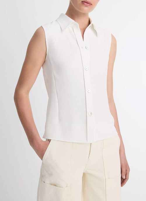 Vince Sleeveless Button Down Shirt