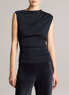 Sleeveless Draped Top Ink by Vince