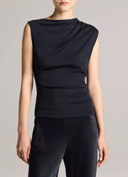 Sleeveless Draped Top Ink by Vince
