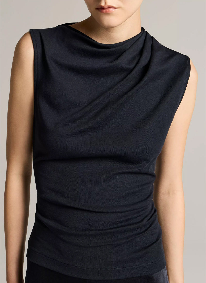 Sleeveless Draped Top Ink by Vince
