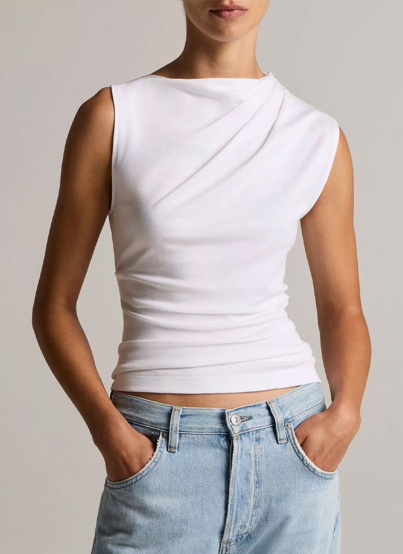 Draped Sleeveless Top