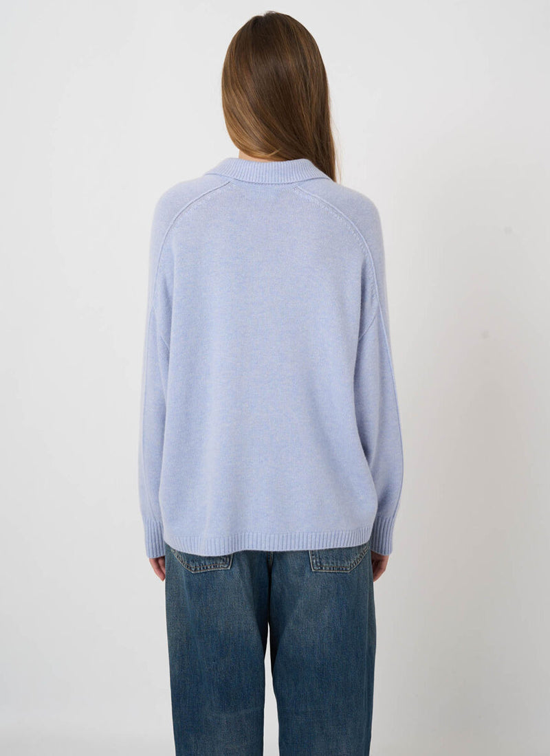 V Neck Collar Cashmere Knit Pullover