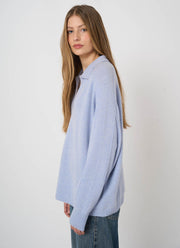 V Neck Collar Cashmere Knit Pullover