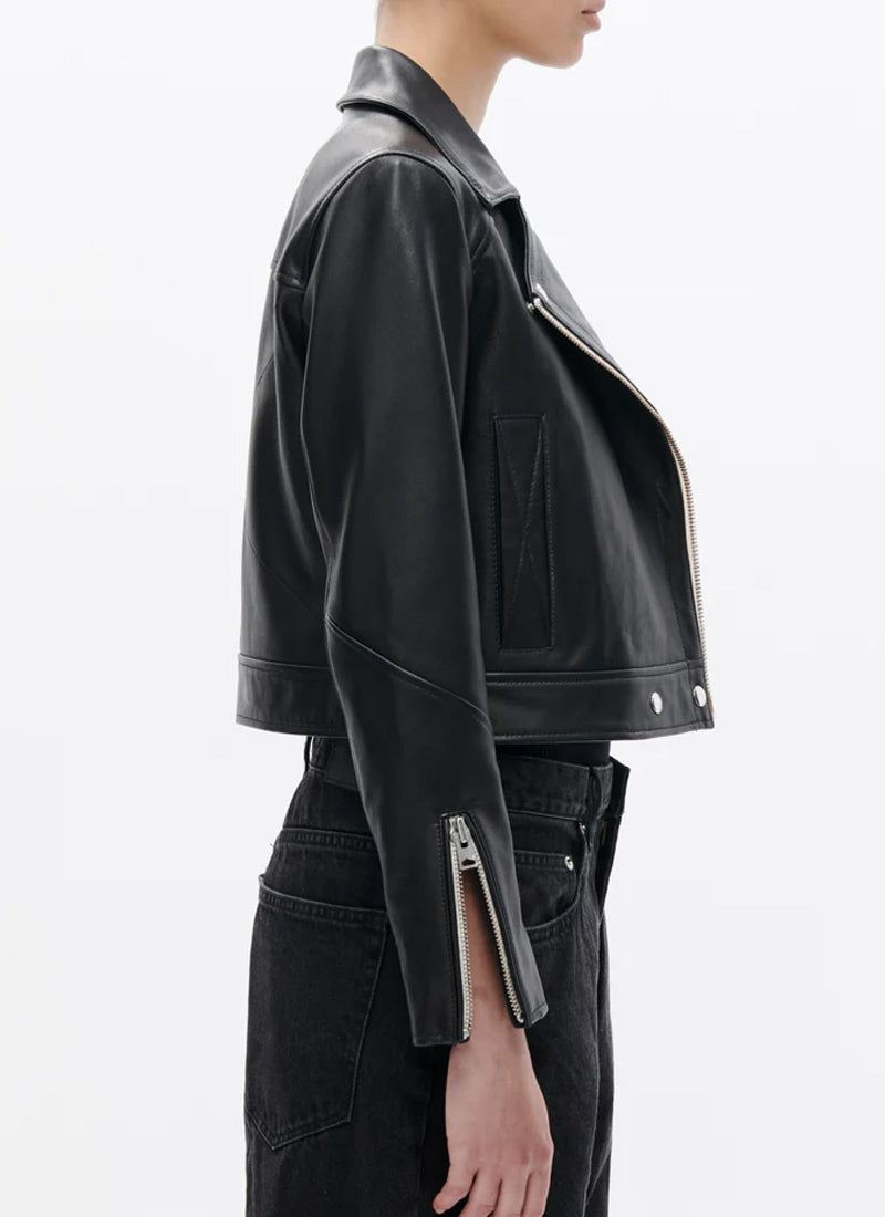 Shoreditch Ski Club Vyner Leather Biker Jacket