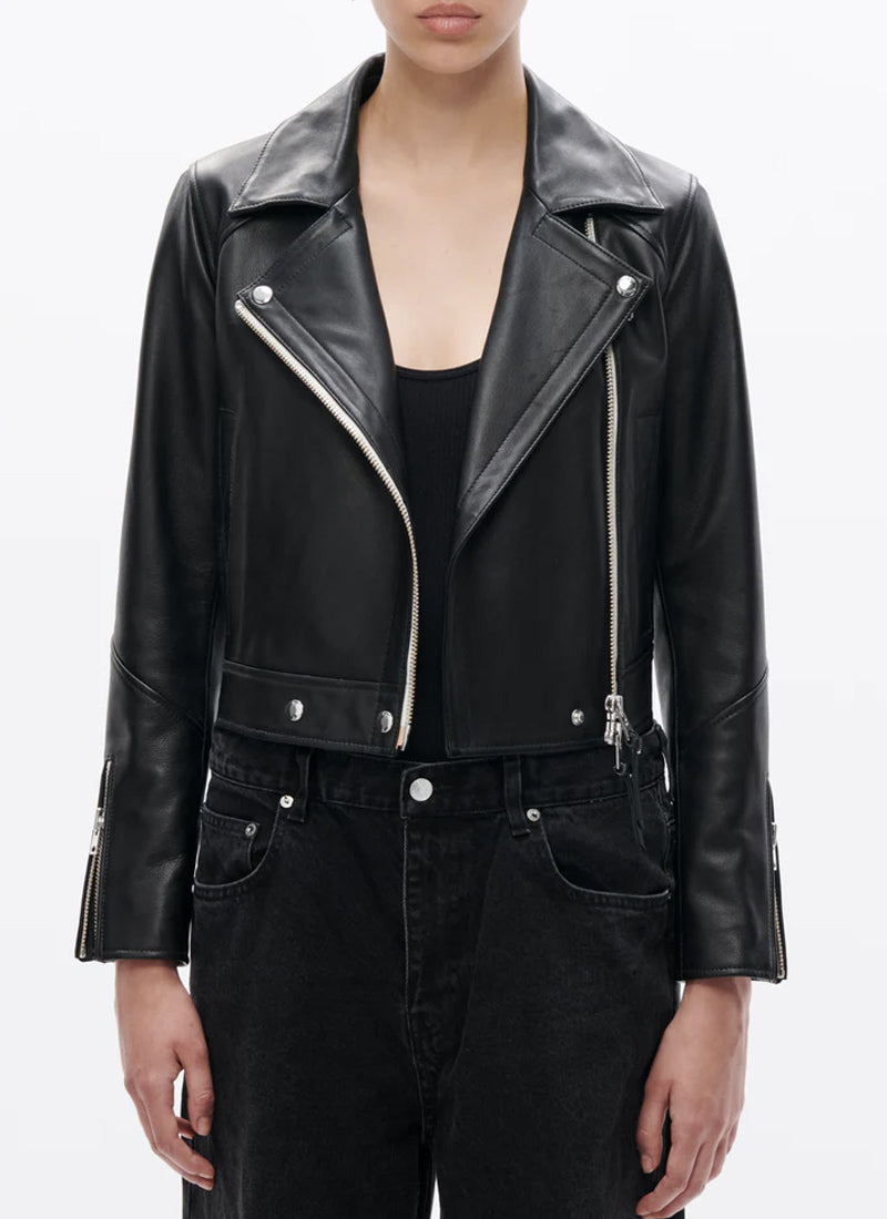 Shoreditch Ski Club Vyner Leather Biker Jacket