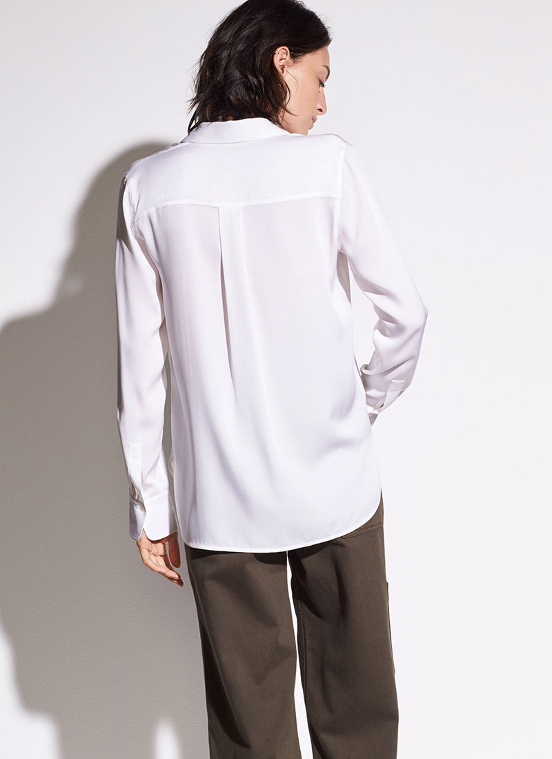 Vince Slim-Fitted Stretch Silk Blouse
