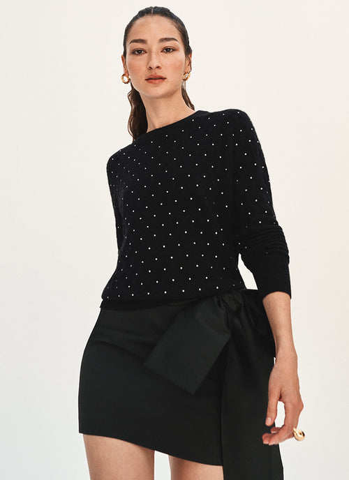 White+Warren Cashmere Pointelle Sweater