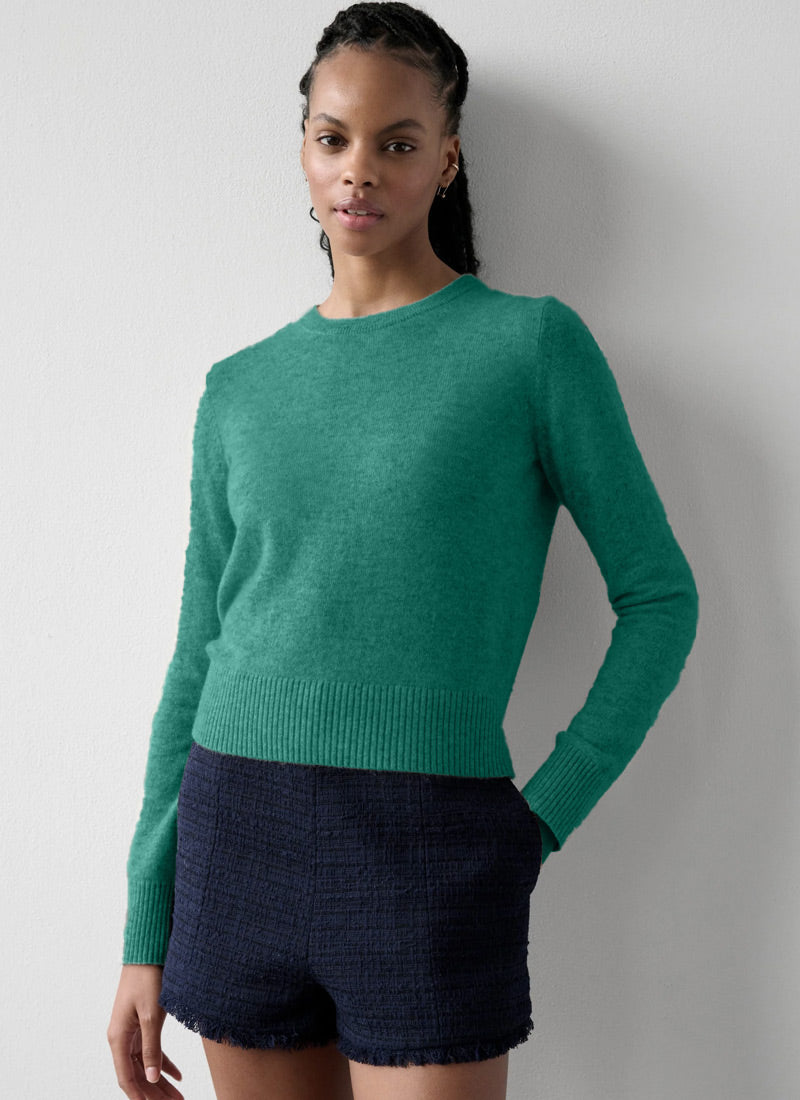 White+Warren Essential Cashmere Shrunken Crewneck Sweater
