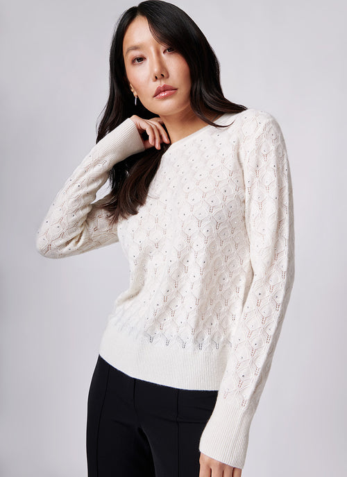White+Warren Cashmere Pointelle Sweater