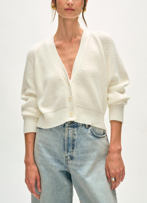 White + Warren Organic Cotton Blend Ribbed Cardigan