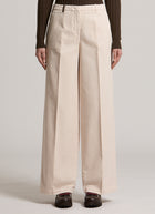 Wide Cotton Silk Tencel Gabardine Pant