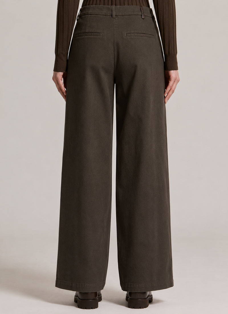 Wide Cotton Silk Tencel Gabardine Pant
