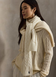 Wool Cashmere Classic Cable Scarf