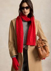 Wool Cashmere Classic Cable Scarf
